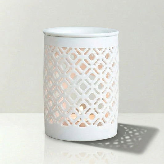 White Matte Lattice Cut Burner