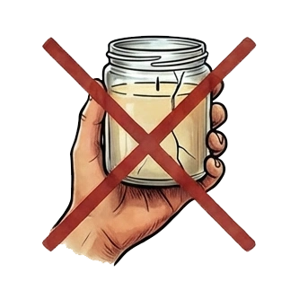 Make sure your candle is not cracked or broken